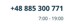 +48 885 300 771 7:00 - 19:00